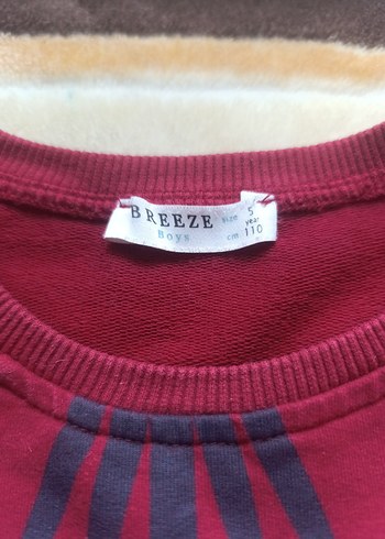 Bordo Nakışlı erkek Sweatshirt - Görsel 2