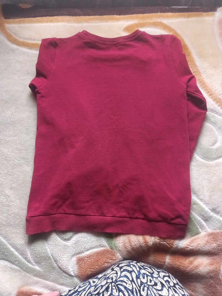 Bordo Nakışlı erkek Sweatshirt - Görsel 5