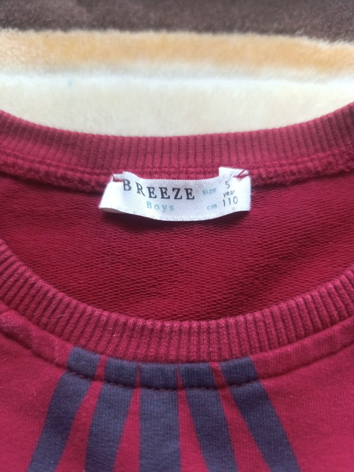 Bordo Nakışlı erkek Sweatshirt - Görsel 2