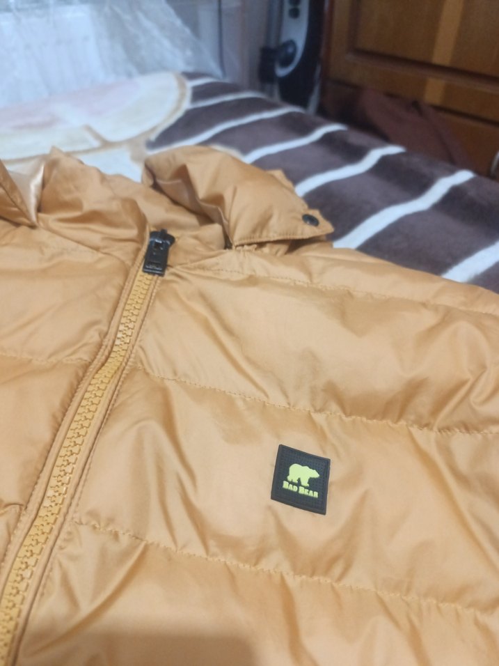 Bej Erkek Şişme Mont Fermuarlı - Görsel 2