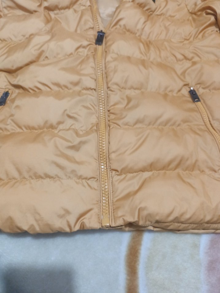 Bej Erkek Şişme Mont Fermuarlı - Görsel 4