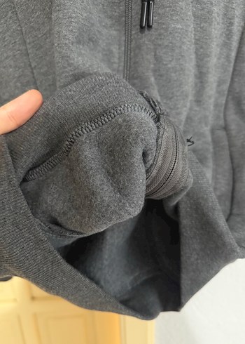 s Beden Gri Fermuarlı Sweatshirt