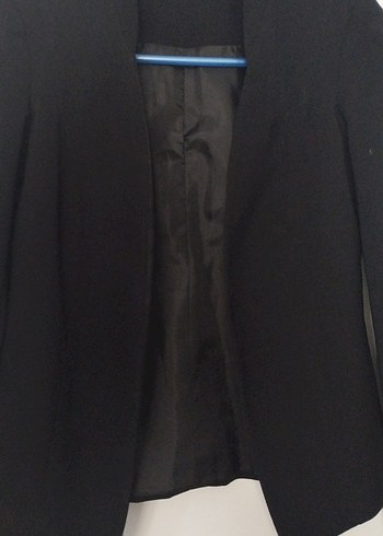 Düğmeli Siyah Kadın Blazer Ceket - Görsel 3