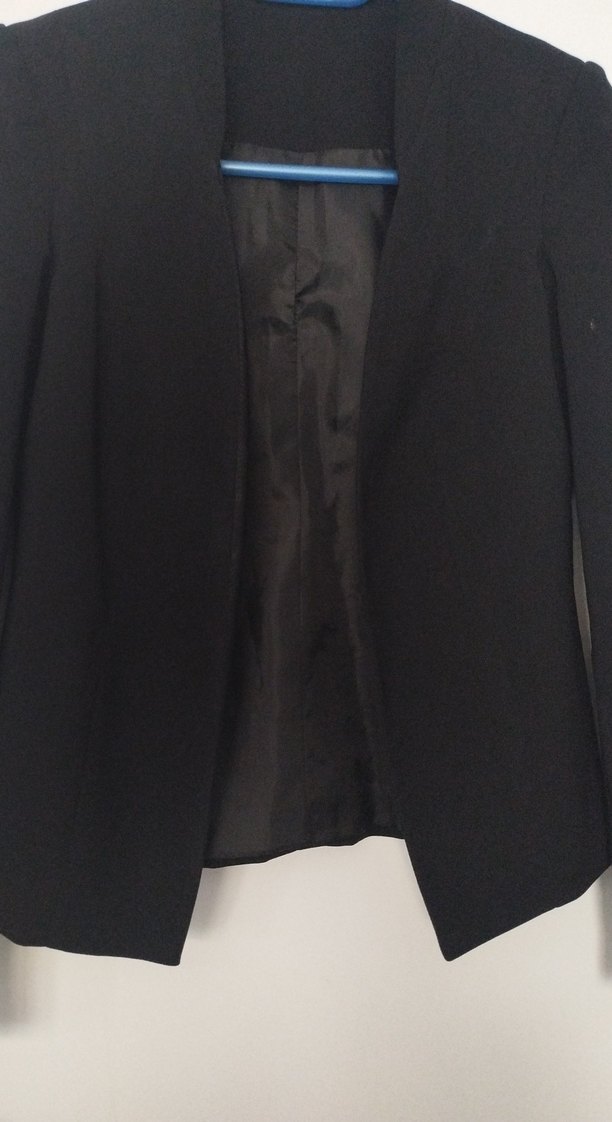 Düğmeli Siyah Kadın Blazer Ceket - Görsel 2