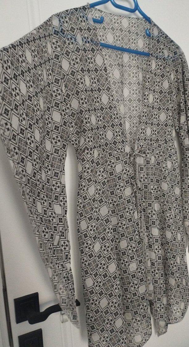 Desenli V Yaka Bohem tunik - Görsel 2