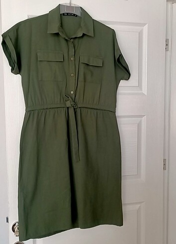 Asker yeşili günlük elbise 