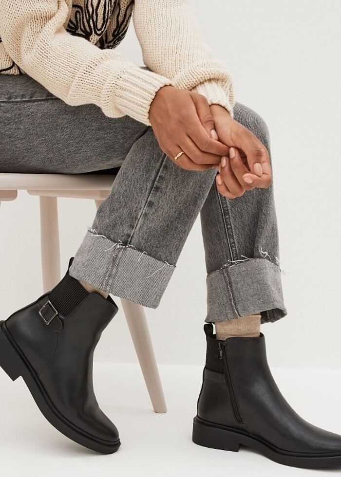 Hafif topuklu Siyah Bot - Görsel 2