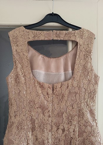 Dantelli Krem Midi Elbise - Görsel 4