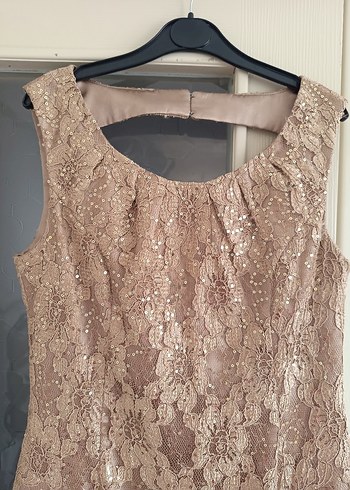 Dantelli Krem Midi Elbise - Görsel 2