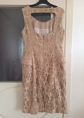 Dantelli Krem Midi Elbise - Görsel 5