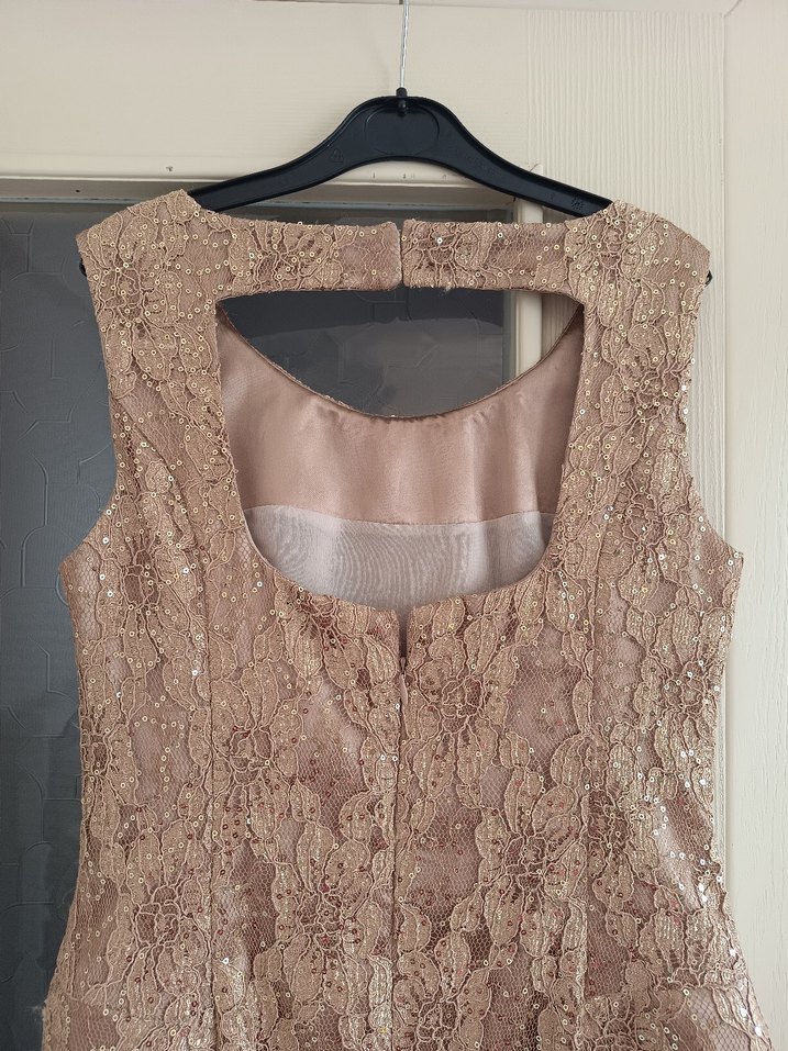 Dantelli Krem Midi Elbise - Görsel 4