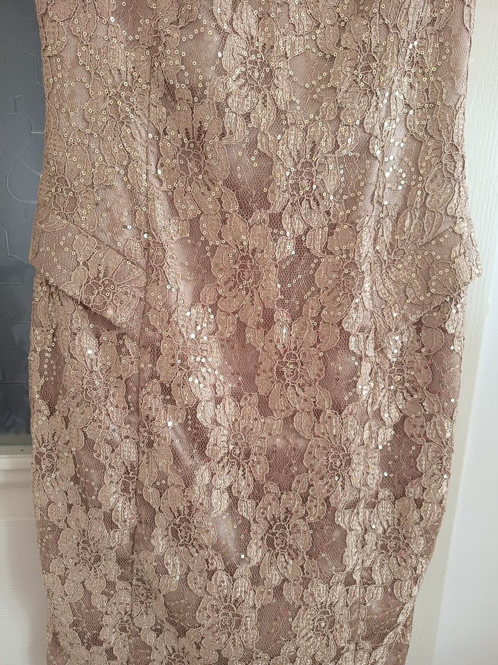 Dantelli Krem Midi Elbise - Görsel 3