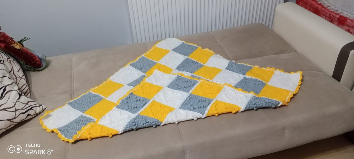 Ell Örgüsü Bebek Battaniyesi - Görsel 5