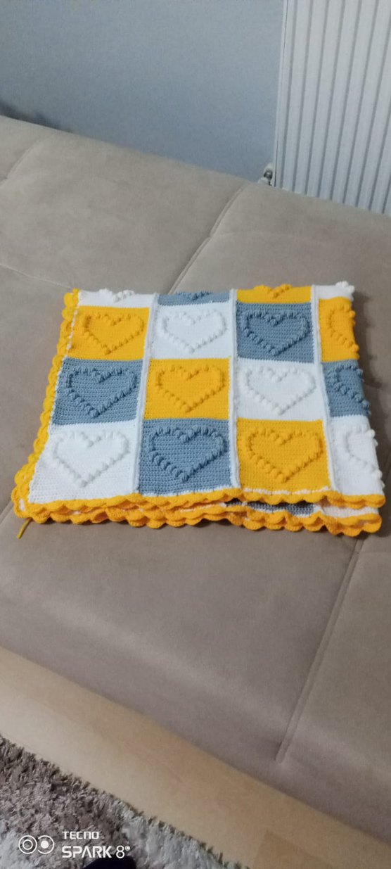 Ell Örgüsü Bebek Battaniyesi - Görsel 3