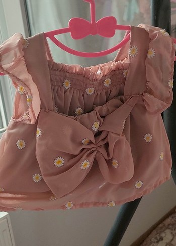 Kız Çocuk Nakışlı Pembe Fırfırlı Elbise - Görsel 2