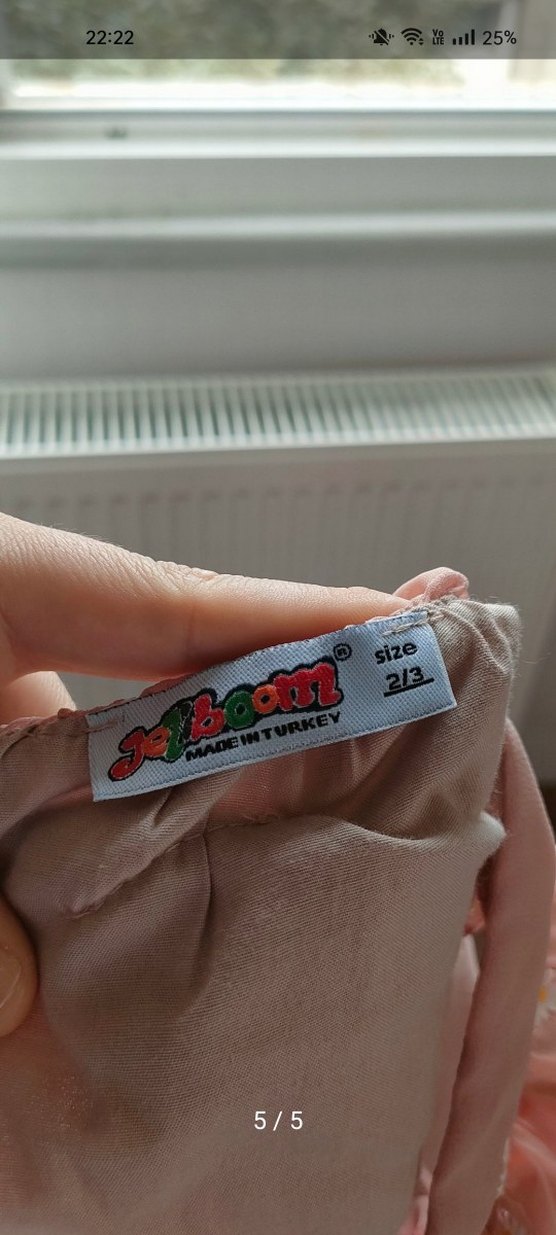 Kız Çocuk Nakışlı Pembe Fırfırlı Elbise - Görsel 5