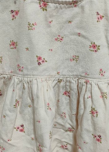 Kız Çocuk Beyaz Çiçekli Uzun Kollu Elbise - Görsel 2