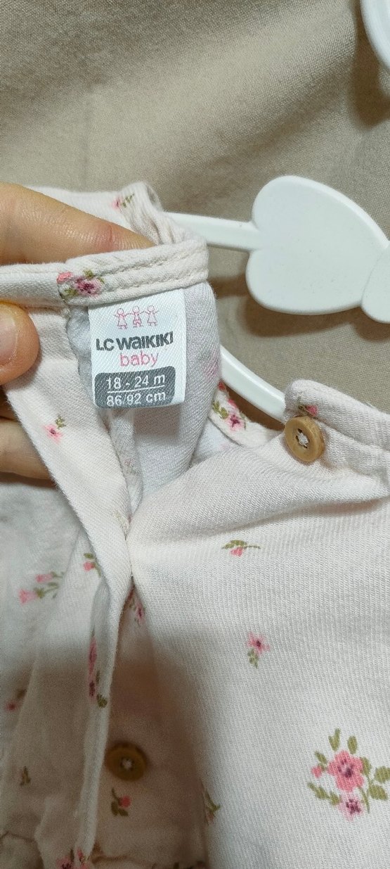 Kız Çocuk Beyaz Çiçekli Uzun Kollu Elbise - Görsel 4