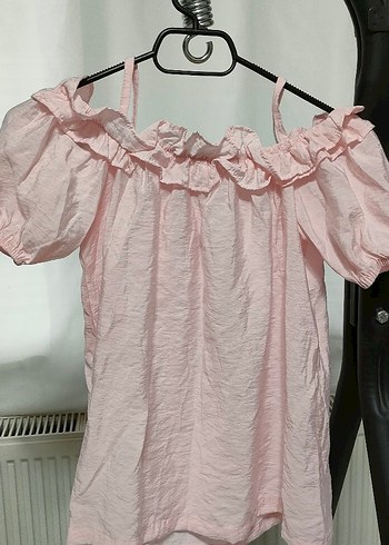 Kız Çocuk Pembe Keten Kısa Kollu Elbise - Görsel 10