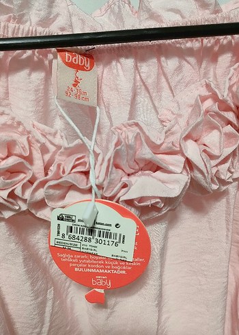 Kız Çocuk Pembe Keten Kısa Kollu Elbise - Görsel 6