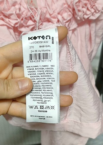 Kız Çocuk Pembe Keten Kısa Kollu Elbise - Görsel 8