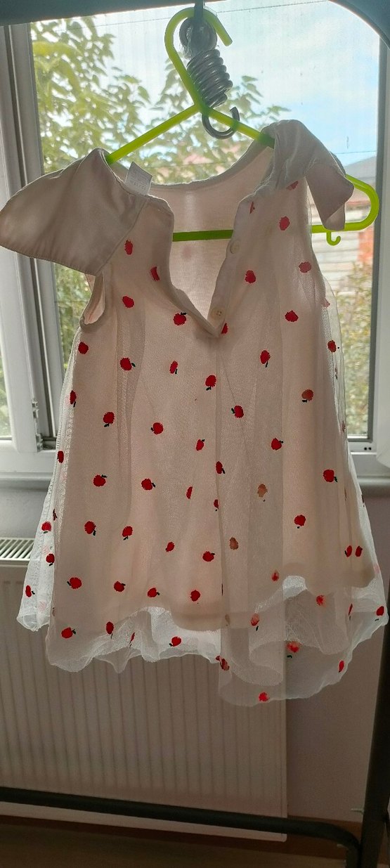 Kolsuz Beyaz Kız Çocuk Elbise - Görsel 4