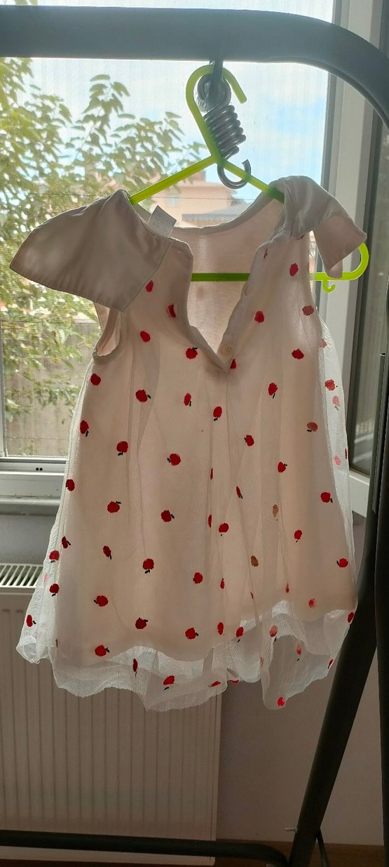 Kolsuz Beyaz Kız Çocuk Elbise - Görsel 2