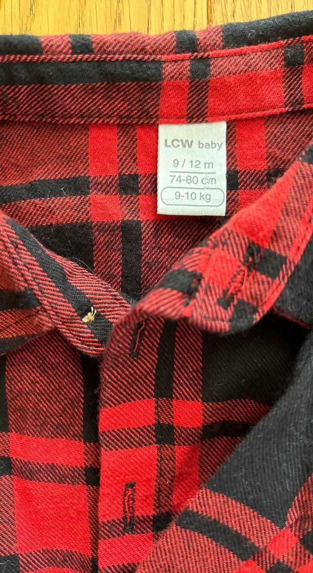 Erkek Çocuk Kırmızı Kareli Uzun Kollu Gömlek - Görsel 2