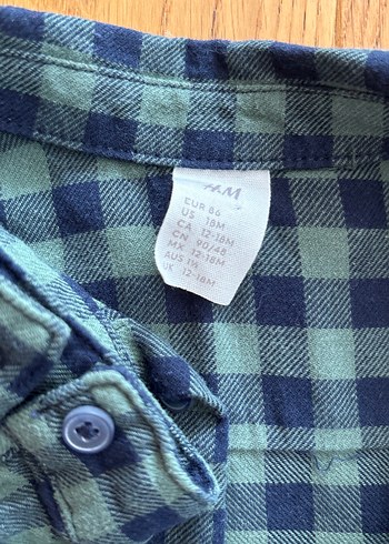 Erkek Çocuk Mavi Kareli Gömlek h&m - Görsel 3