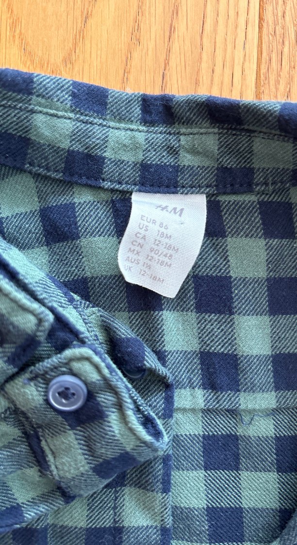 Erkek Çocuk Mavi Kareli Gömlek h&m - Görsel 3