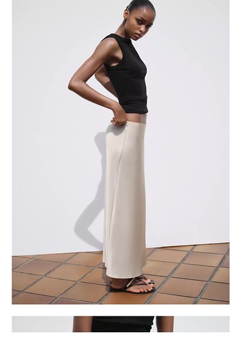 Kadın Bej  Uzun Etek - Görsel 2