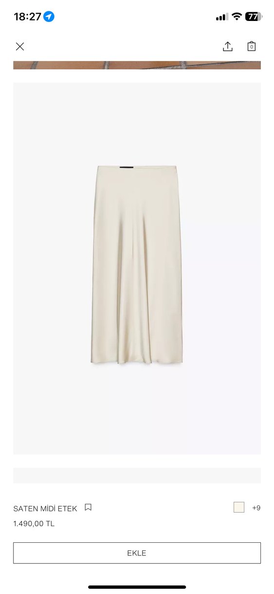 Kadın Bej  Uzun Etek - Görsel 4