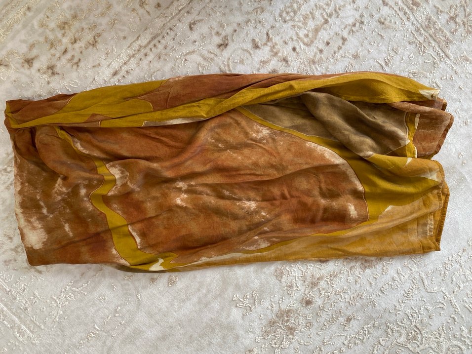 Drapeli Uzun Bağlamalı İpek Etek - Görsel 2