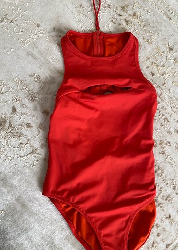 Kırmızı, Kolsuz, İnce Kesim Kadın Mayo - Görsel 3