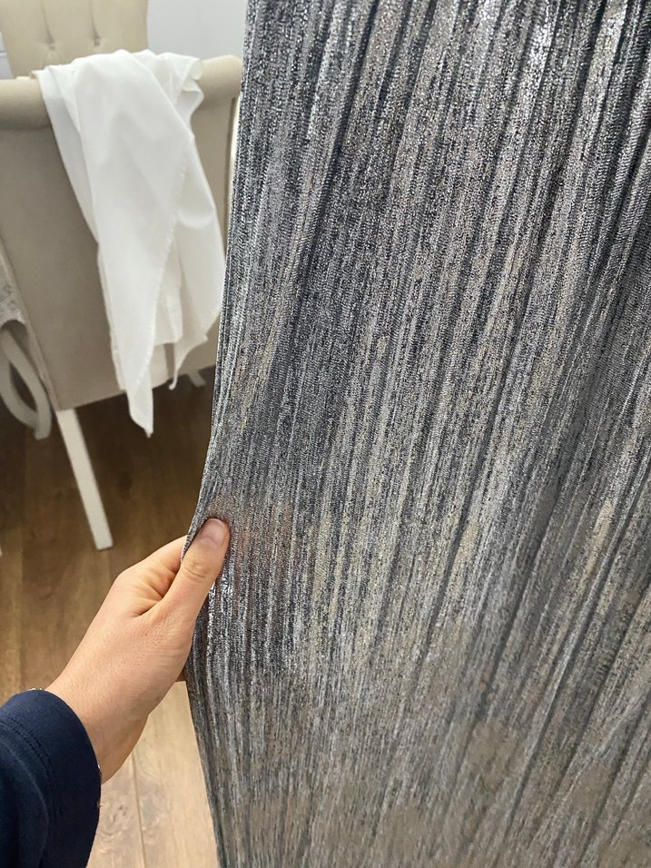 Gri Pilili Uzun Kadın Etek - Görsel 2