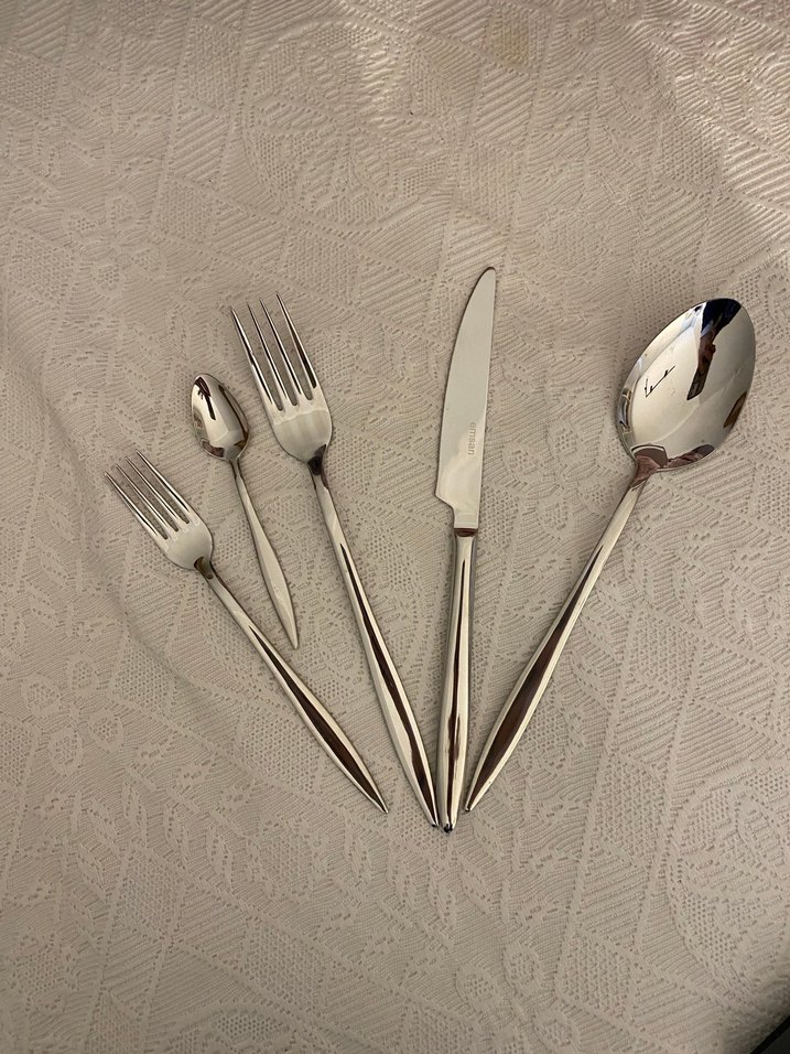 Gri Çelik Çatal Bıçak Kaşık Seti - Görsel 4