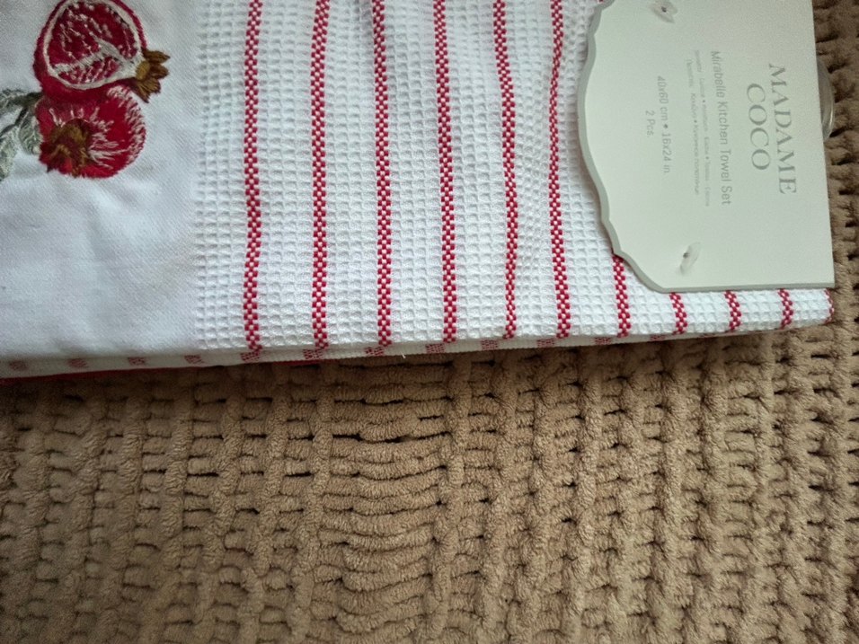 Kırmızı Nakışlı Bohem Mutfak Havlusu - Görsel 4