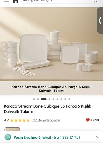 Karaca Stream Bone Cubique 35 Parça 6 Kişilik Kahvaltı Takımı - Görsel 3