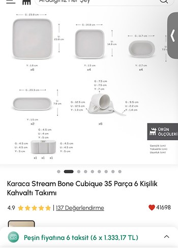 Karaca Stream Bone Cubique 35 Parça 6 Kişilik Kahvaltı Takımı - Görsel 2