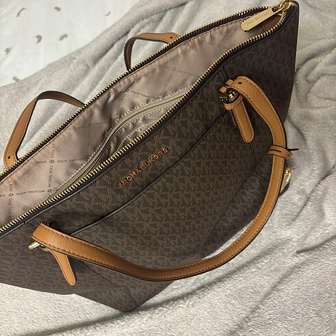 Beden kahverengi Renk Michael Kors Kol Çantası CIARA LG TZ TOTE -Signature Brown