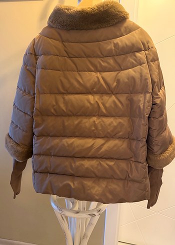 Kürklü Bej Kadın Kışlık Mont - Görsel 2