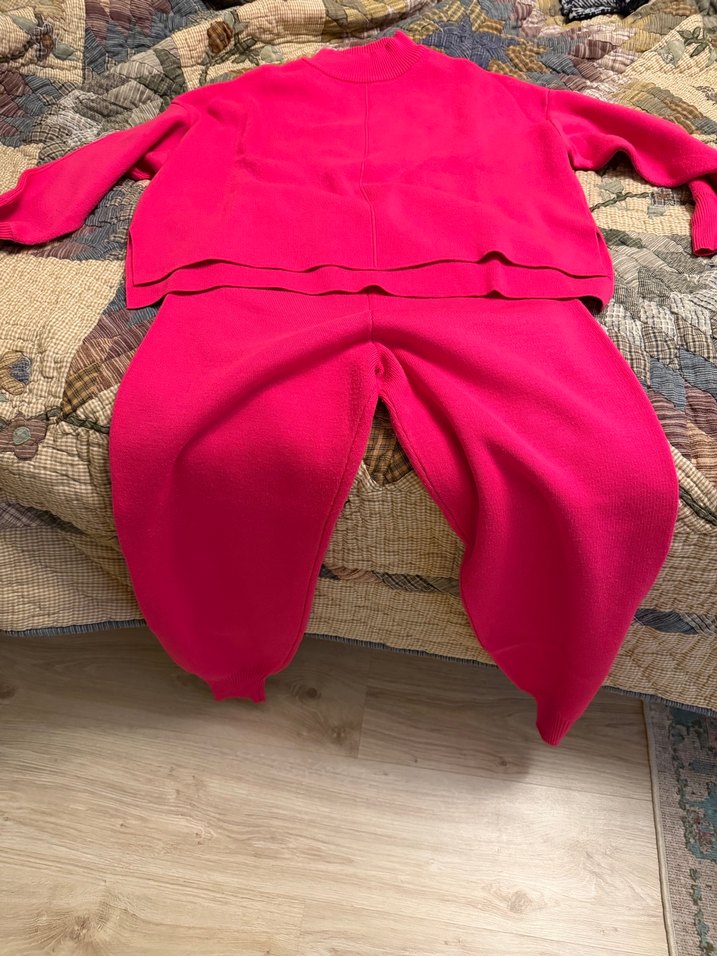 Pembe Yüksek Yakalı Kadın Triko - Görsel 3