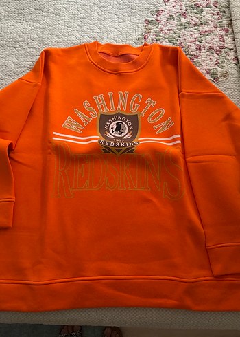 Turuncu Baskılı Kadın Sweatshirt - Görsel 2