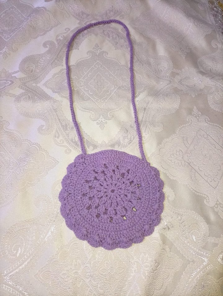 Mor Dantel Çiçekli Bohem Kız Çantası - Görsel 2