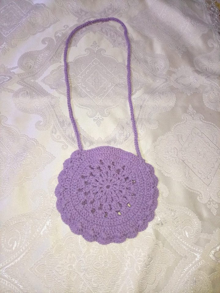 Mor Dantel Çiçekli Bohem Kız Çantası - Görsel 4