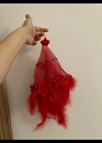 Kırmızı Parlak Uzun Kollu Kadın Abiye Elbise Fistan Yöresel - Görsel 6