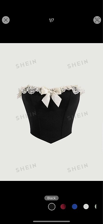 Sheinside Shein pembe crop ust
