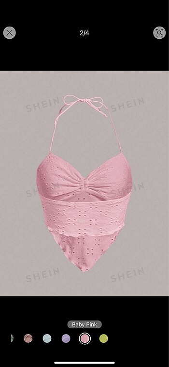 Sheinside shein pembe boyundan baglamali ust TUKENDİ