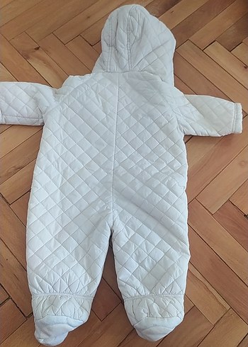 1 Yaş Beden beyaz Renk Düğmeli Beyaz Bebek Tulumu