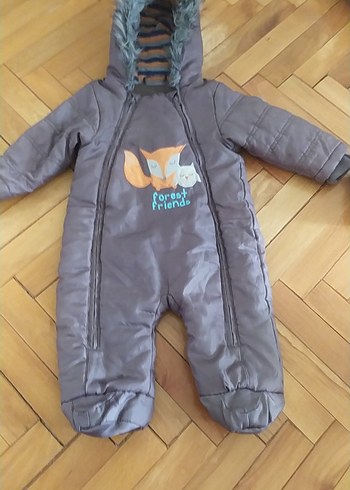 Gri Kürklü Bebek Erkek Tulum